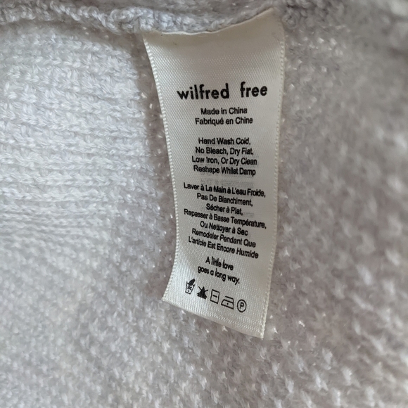 Wilfred Free Wolter Merino Sweater Waffle-knit V-neck sweater grey Medium T7 - Picture 9 of 11